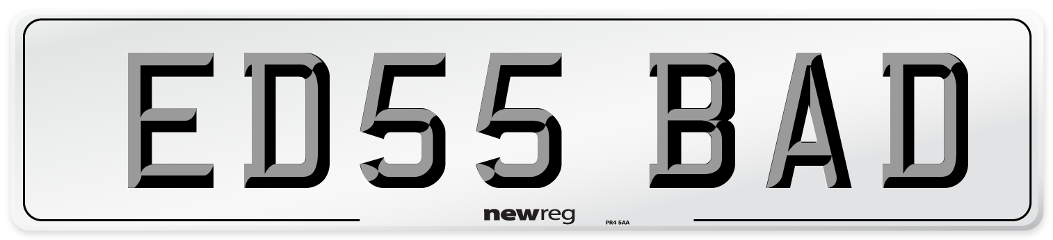 ED55 BAD Number Plate from New Reg